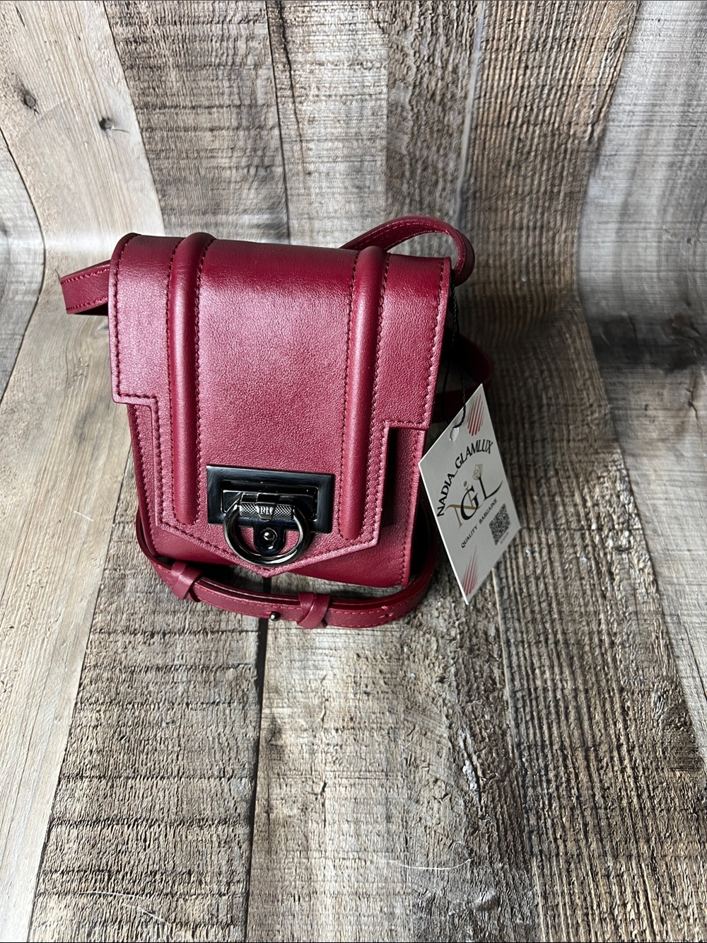 Reece Hudson Mini Burgundy Crossbody Bag